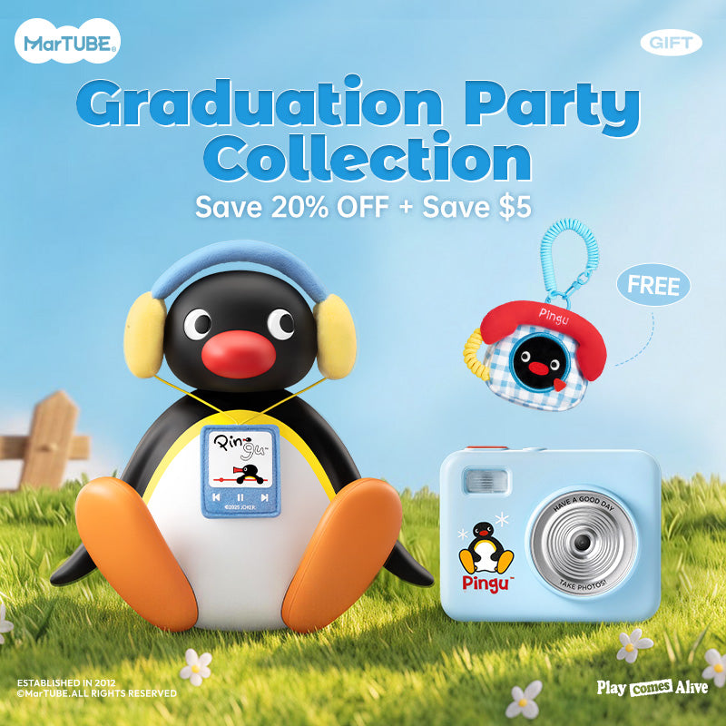 Grad Season Bundle - Pingu Shake-Head Bluetooth Speaker & Pingu