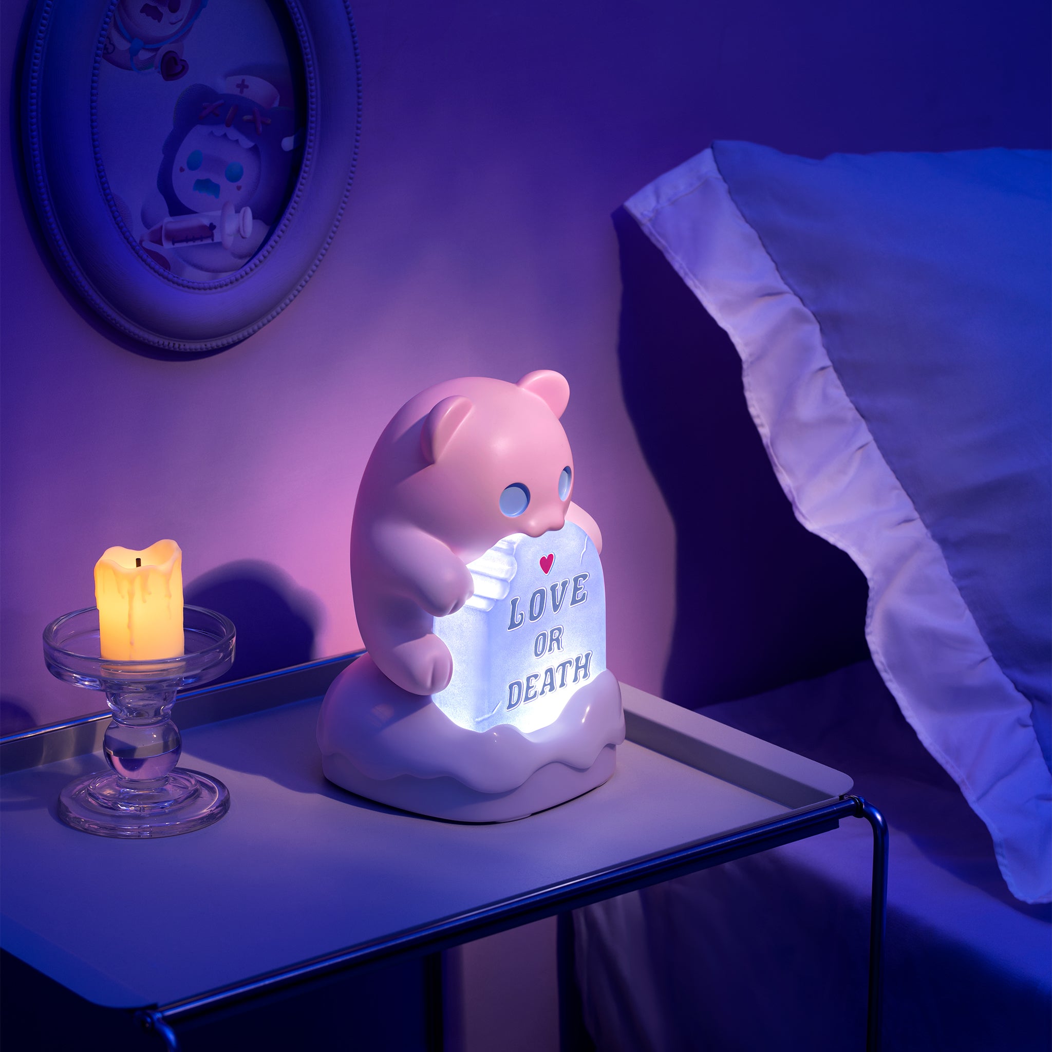 MarTUBE ShinWoo Ghost Bear Lámpara de mesa luminosa para muñeca
