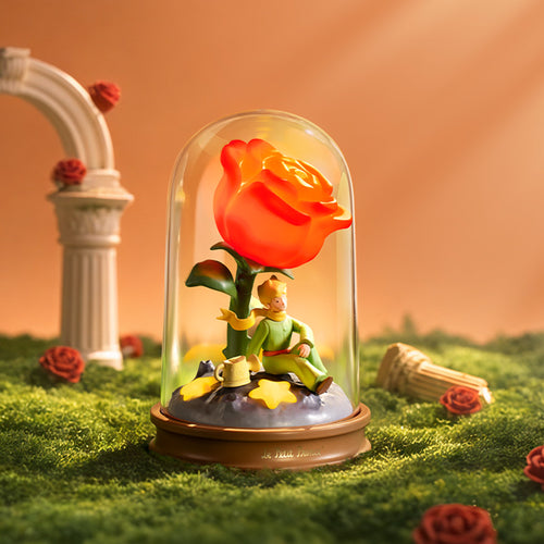 The Little Prince (Le Petit Prince) Rose Lamp - Enchanted Red Rose Glass Dome Night Light, Interactive Bedside Lamp with Timer Function, Romantic Gift for Mom, Wife, Girlfriend on Mother’s Day & Anniversary -  MarTUBE®