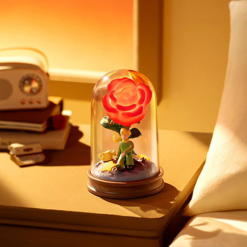 The Little Prince (Le Petit Prince) Rose Lamp - Enchanted Red Rose Glass Dome Night Light, Interactive Bedside Lamp with Timer Function, Romantic Gift for Mom, Wife, Girlfriend & Anniversary -  MarTUBE®
