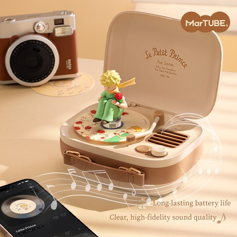MarTUBE Le Petit Prince Travel Bluetooth Speaker - Vintage Turntable Lifestyle Setup