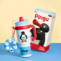 Pingu Stainless Steel Tumbler, Food-Grade Interior, Dual-Use Lid, Large Capacity with Handle and Straw for Active Lifestyles - MarTUBE®