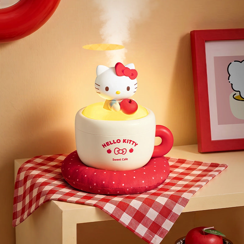 Hello Kitty tabletop humidifier with warm glowing LED night light and mist output