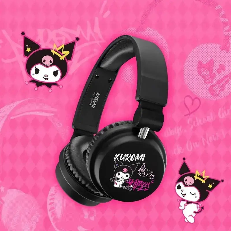 Kuromi After School Rock - Over-Ear Headphones-Martube Kuromi headphones