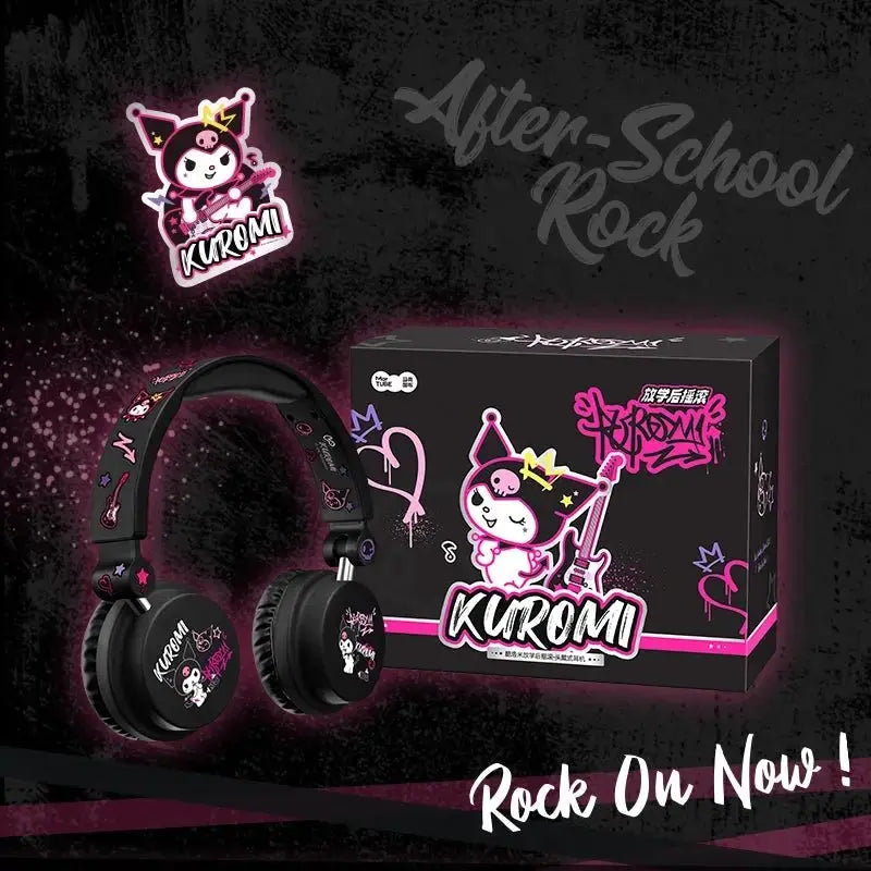 Kuromi After School Rock - Over - Ear Headphones - Martube Kuromi headphones - MarTUBE