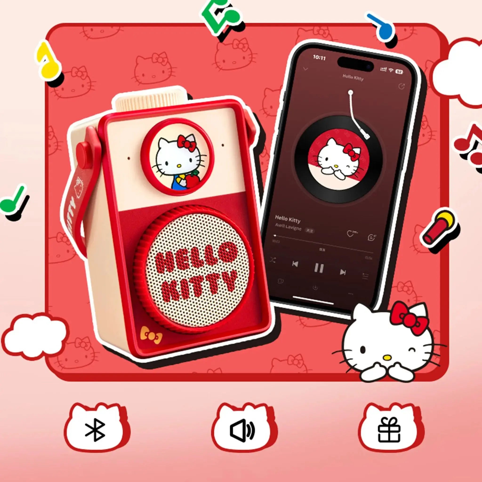 Retro Wireless Hello Kitty Speaker-MarTUBE®︎