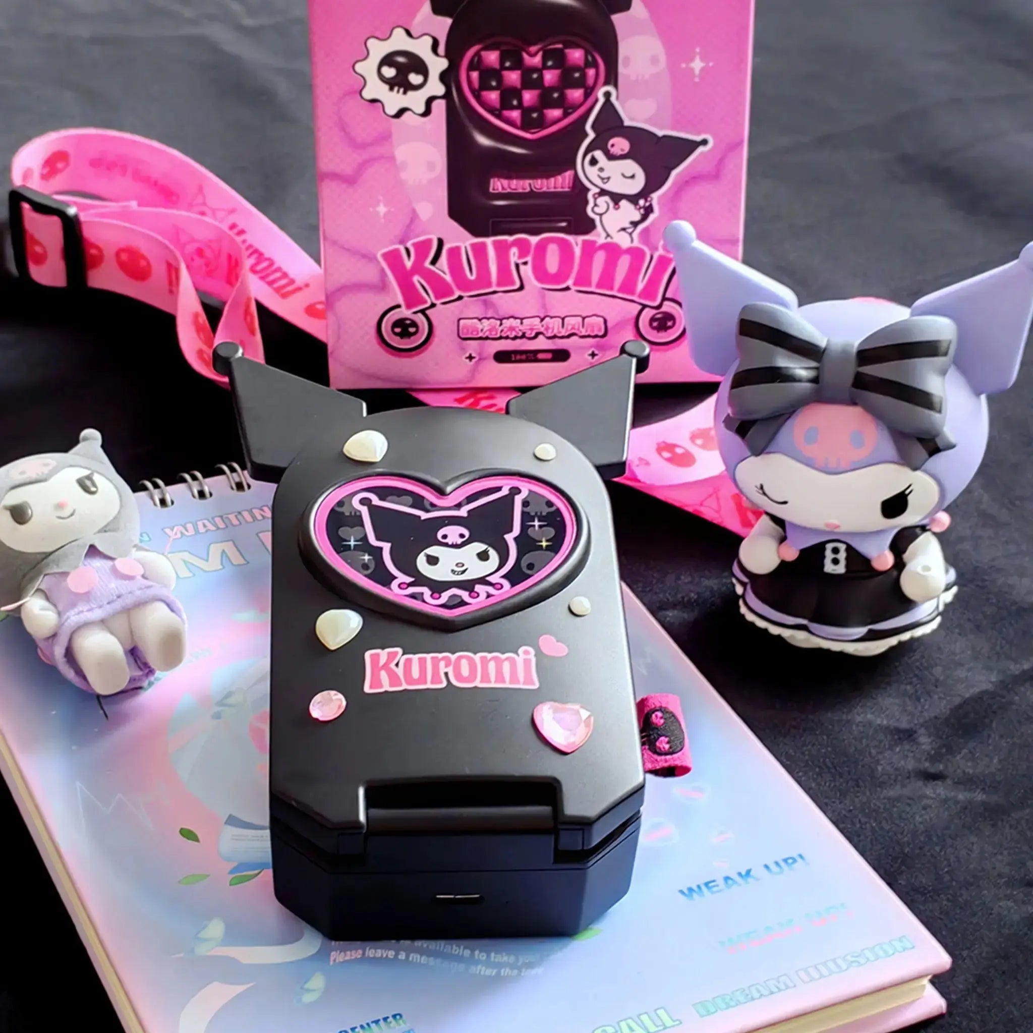 MarTUBE®︎ x Sanrio Kuromi Portable Mini Hanging Neck Electric Fan - MarTUBE