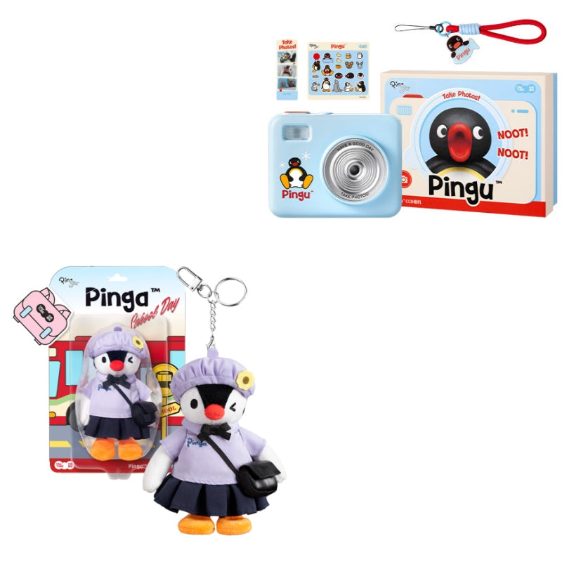 Pinga school uniform plush keychain and retro digital camera bundle