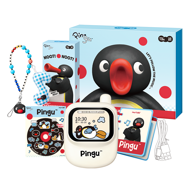 Pingu Phone-Shaped Screen Wireless Earbuds - Accessories kit with charging case and earbuds