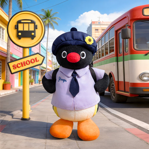 Pingu School Uniform Plush Keychain – Cute Penguin Pendant for Backpack, OOTD Bag Charm for School Season, Adorable Gift for Students, Birthday Present for Best Friends, Girls & Besties - MarTUBE®