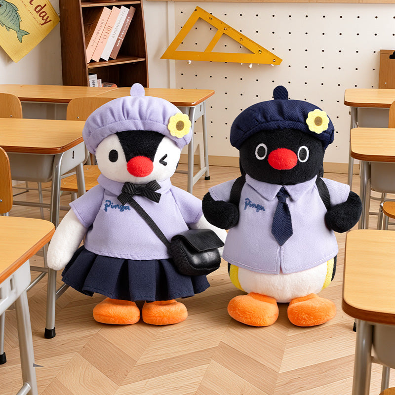Pingu School Uniform Plush Keychain | Cute Penguin Backpack Charm