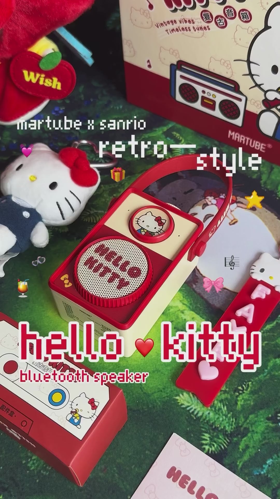 MarTUBE®︎ x Sanrio Retro Wireless Hello Kitty Bluetooth Speaker Portable-Christmas Gifts